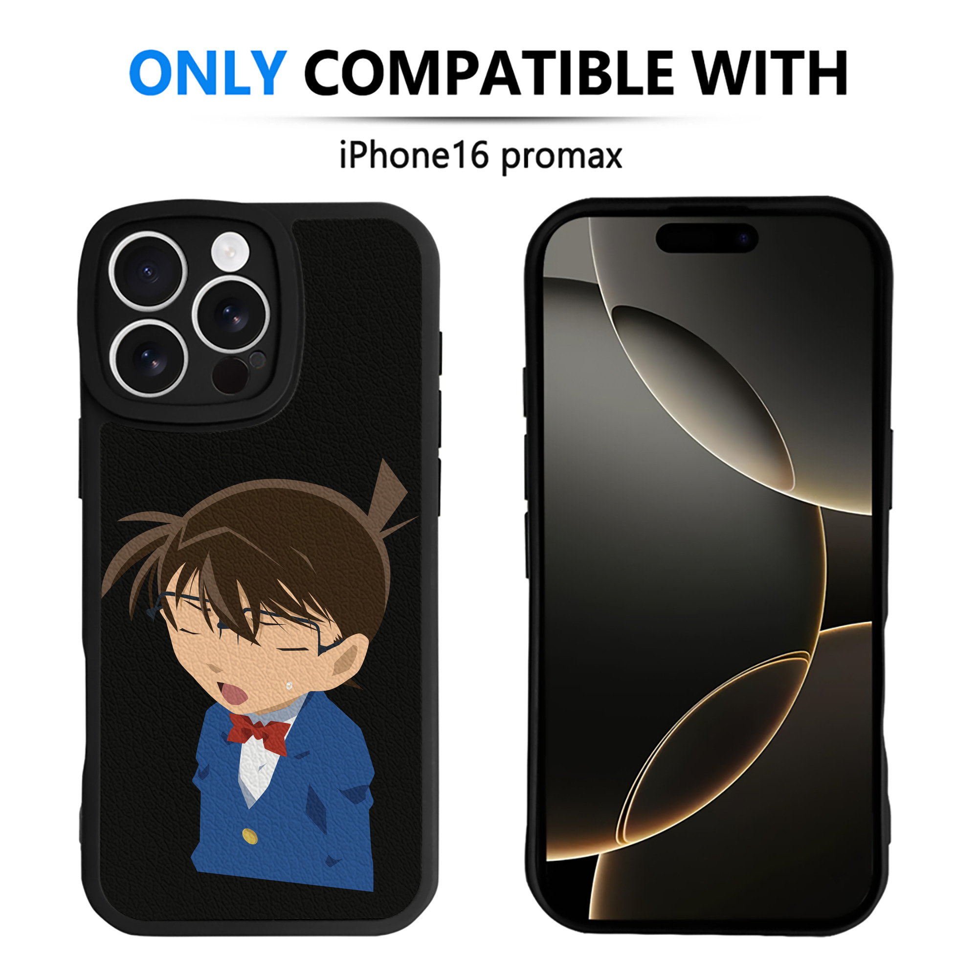 （画像用） 名探偵コナン 江戸川 コナン Detective Conan Conan Edogawa 【iPhone 16シリーズ対応】シリコンスマホケース（レザー調） 材質：シリコン